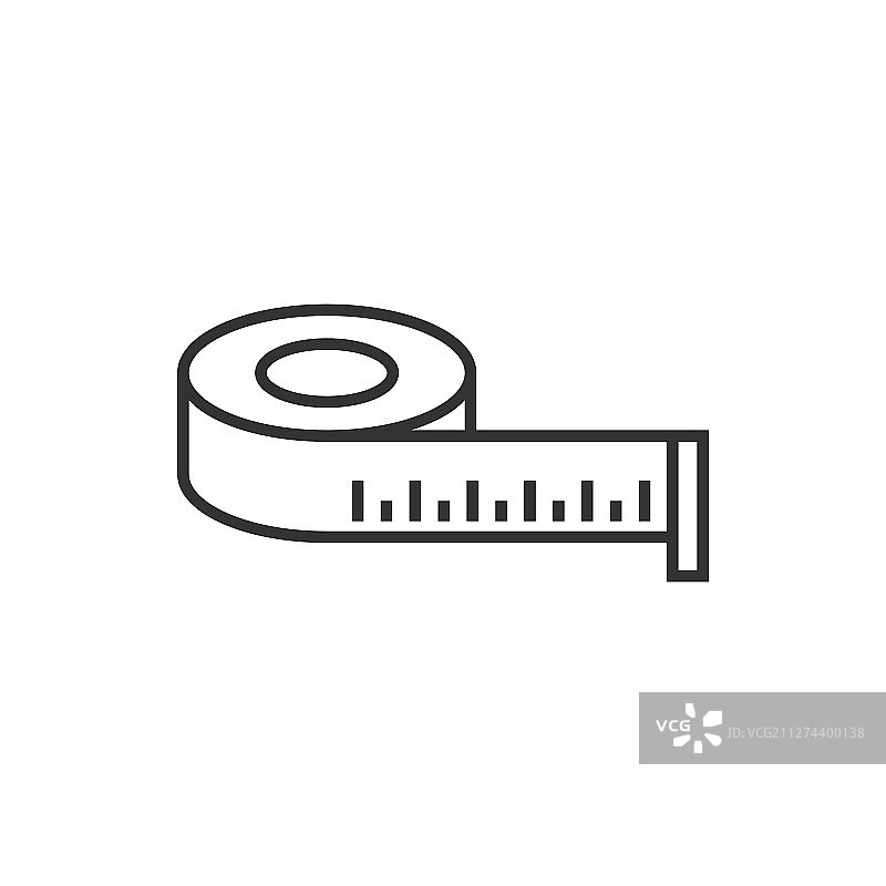 扁平风格的卷尺图标图片素材