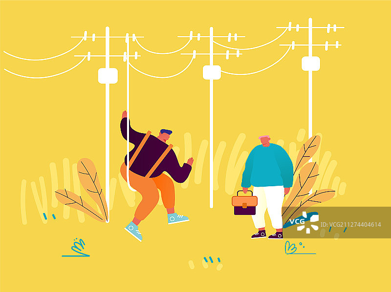 电工使用工具和设备进行作业图片素材