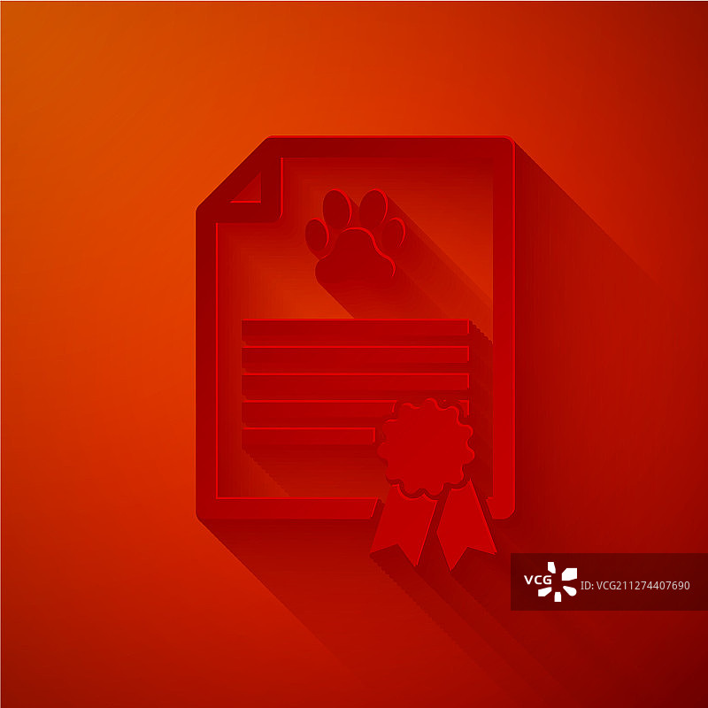 宠物旅行健康证明剪纸图片素材