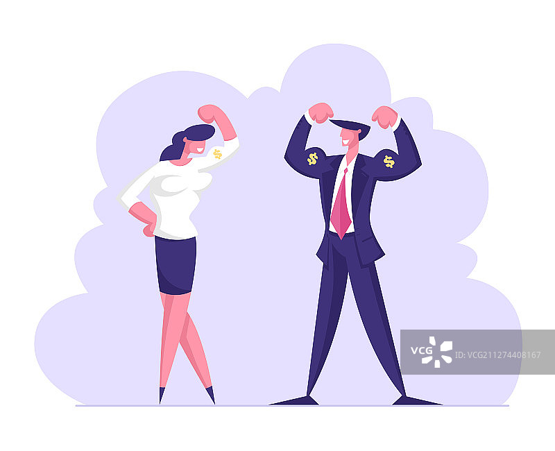 成功的商人和女商人合影图片素材