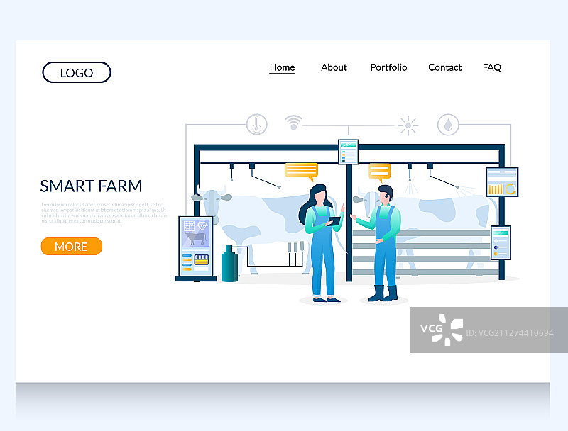 智能农场网站引导页设计图片素材