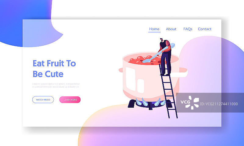 男人正在制作自制果酱图片素材