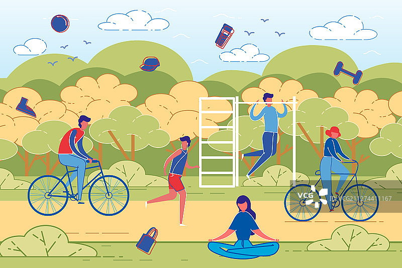 户外活动和运动锻炼的人们图片素材