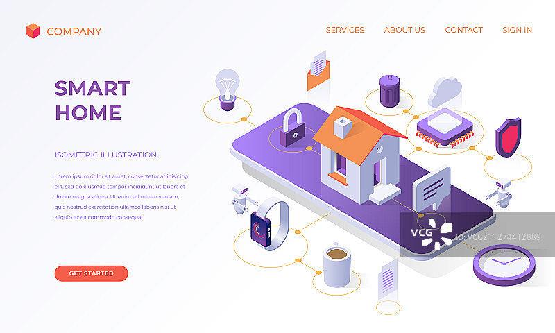 智能家居着陆页图片素材