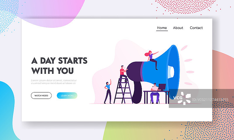 社交营销网站着陆页人物图片素材