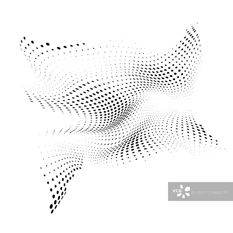 带有动态波浪的抽象半色调背景图片素材