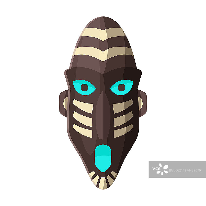 部落非洲面具卡通图标图片素材