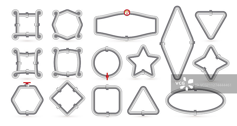 彩色水管边框合集图片素材