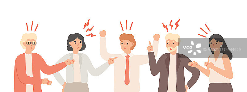 团队中的误解与紧张的办公室职员图片素材