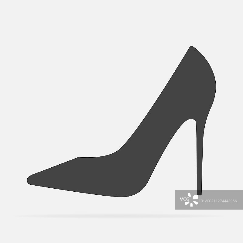 白色背景上的女士高跟鞋图标图片素材