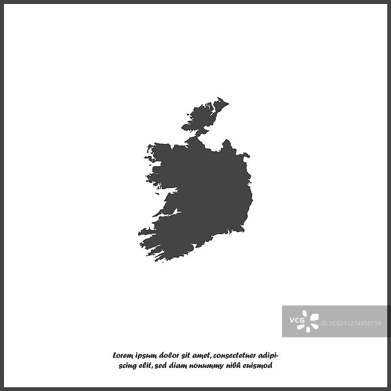 白色背景上的爱尔兰共和国地图图标图片素材