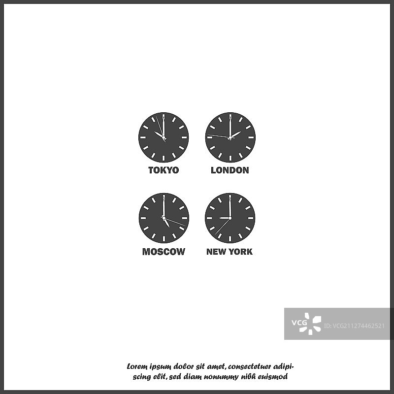 显示时差的钟表图片素材