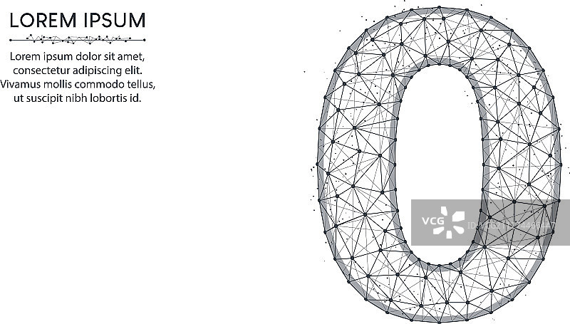 数字0低多边形数学抽象设计图片素材