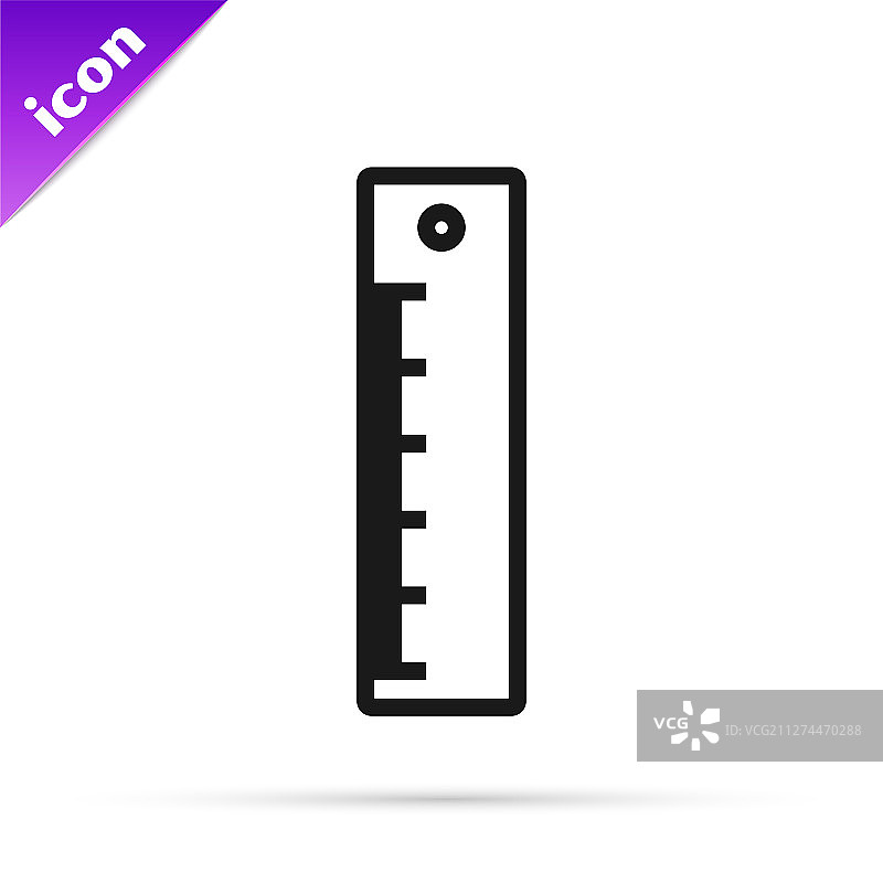 白色背景上的黑色线条尺子图标图片素材