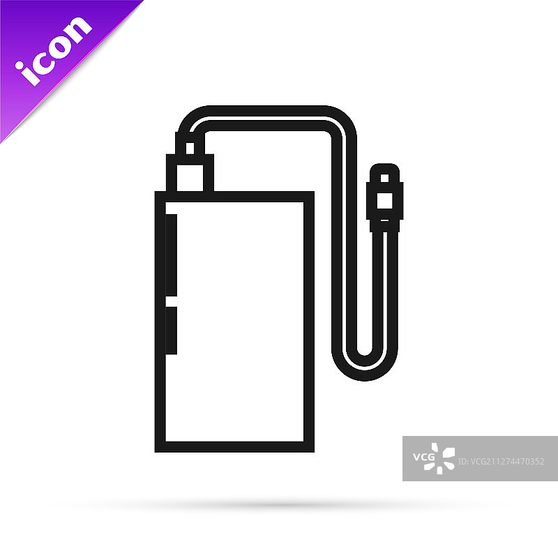 带不同充电线的黑色充电宝图片素材