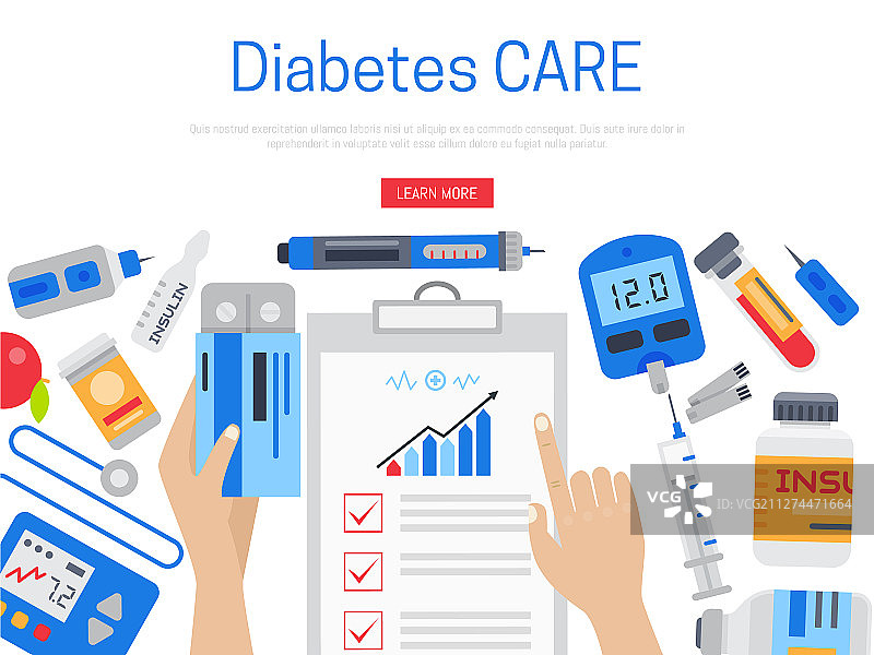 糖尿病护理网页横幅图片素材