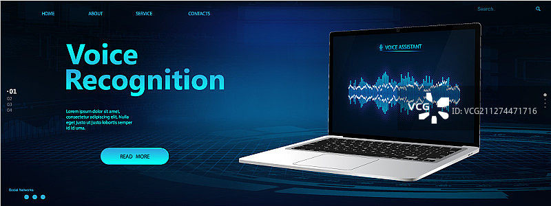 未来风格的语音识别图片素材