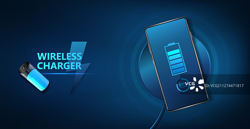 无线充电智能手机电池图片素材