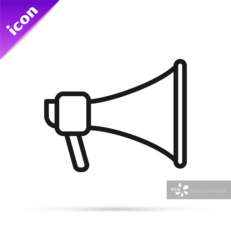 黑色线条扩音器图标图片素材