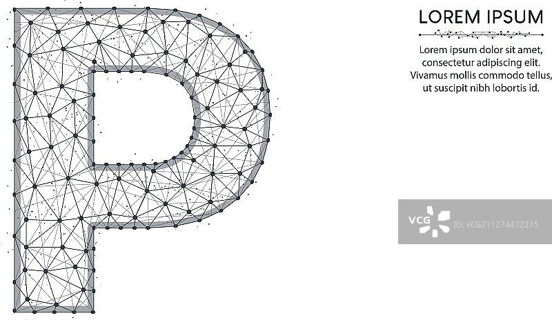字母P低多边形抽象设计图片素材