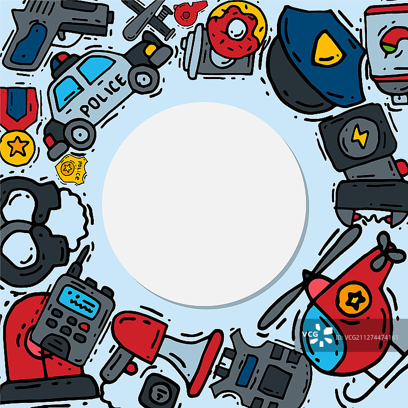 警用正义标志圆形图标合集图片素材