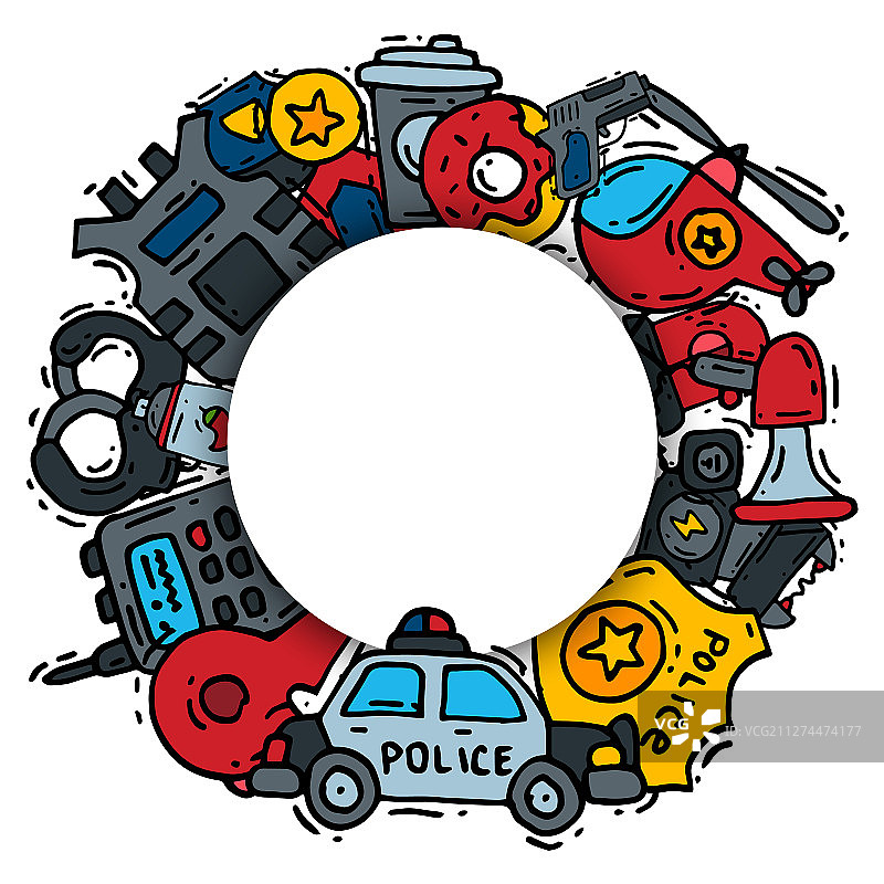 警用正义标志圆形图标合集图片素材