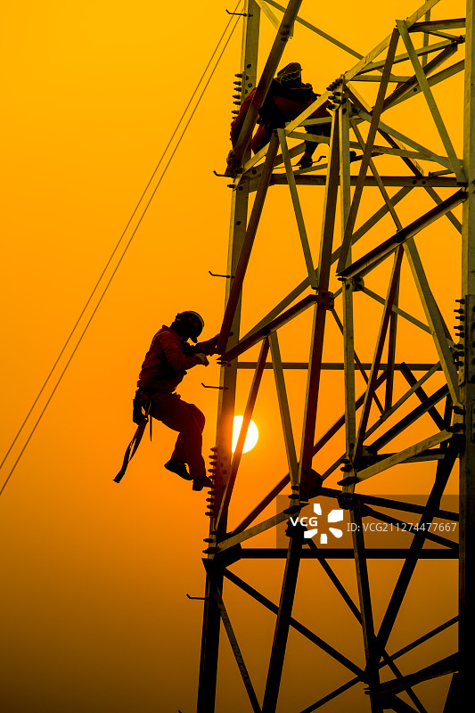 输电线路架设安装图片素材