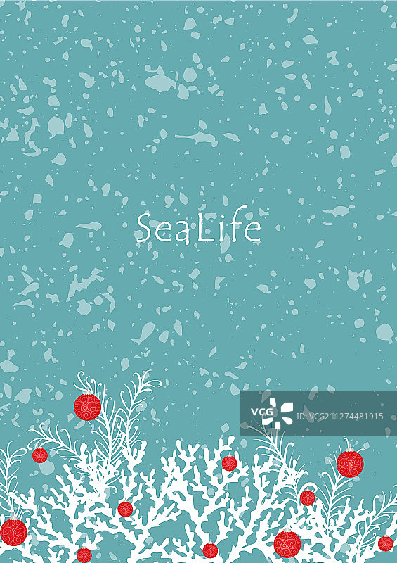 珊瑚色松叶和圣诞球装饰图片素材