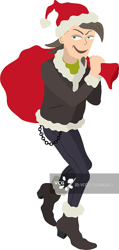 圣诞节小偷潜行图片素材