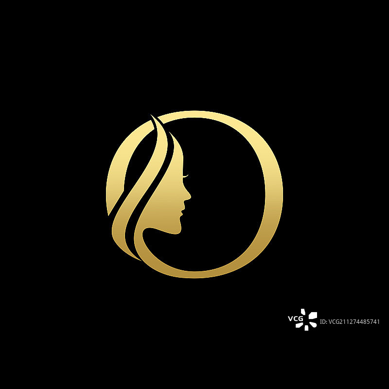 字母O美女面部Logo设计图片素材