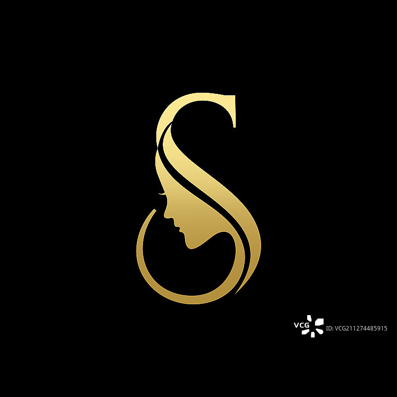 字母S美女面部标志设计图片素材