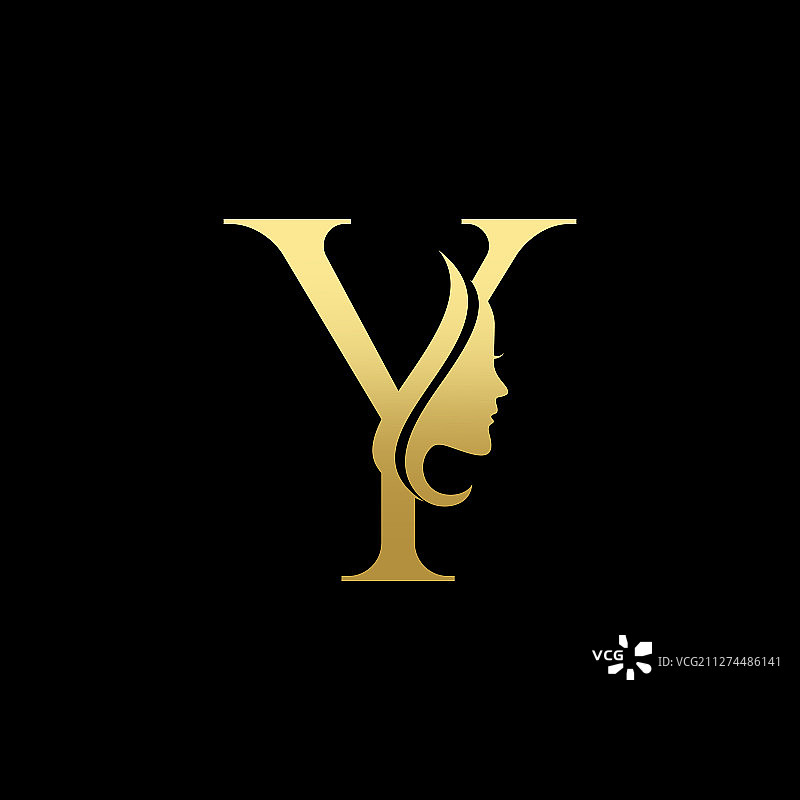 字母Y美女面部Logo设计图片素材