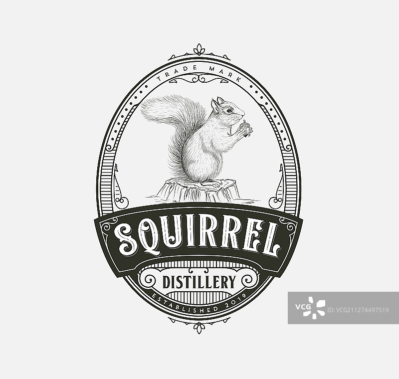 松鼠酿酒厂标志设计图片素材