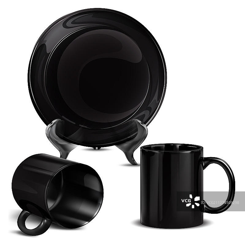 黑色杯子样机图片素材
