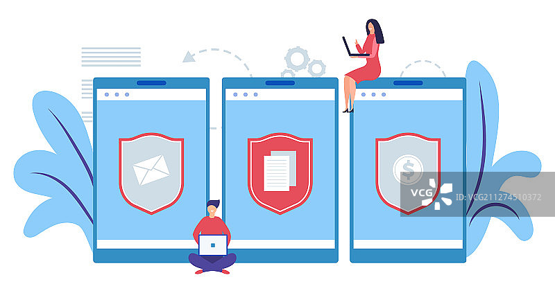 移动数据保护概念：互联网安全图片素材