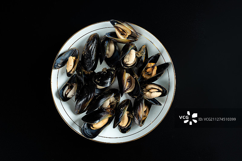 水煮青口贝图片素材