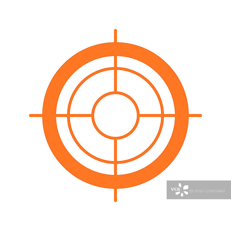 白色背景上的扁平风格瞄准图标图片素材
