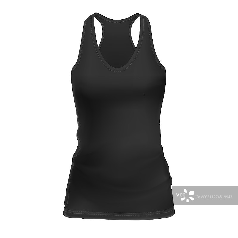 黑色女款T恤正反面模型图片素材