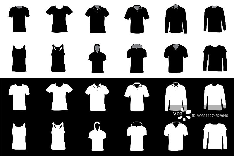 T恤服装剪影合集图片素材