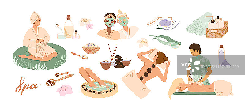 水疗中心服务公寓套装图片素材