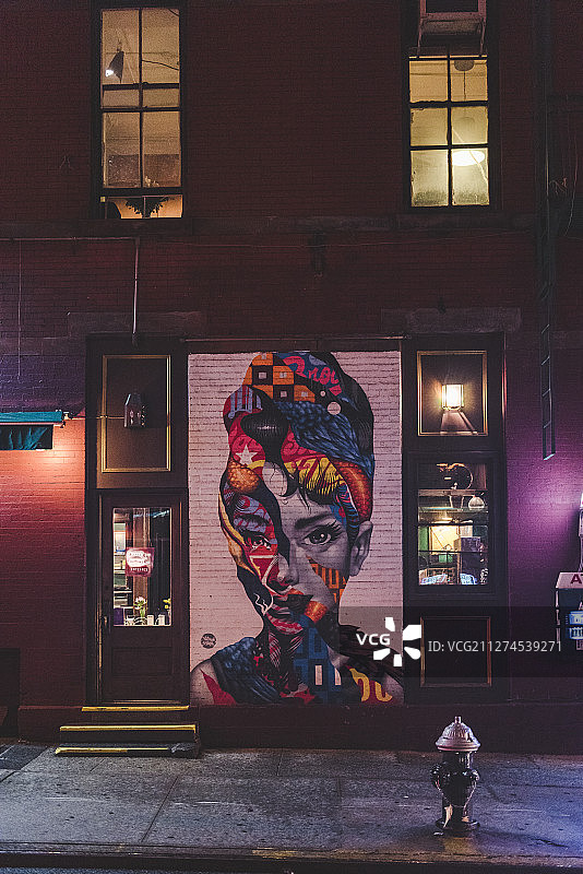 美国纽约小意大利街夜景图片素材