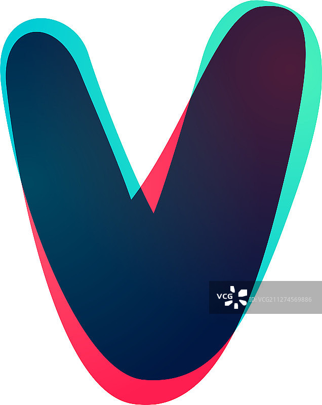 重叠渐变字母V标志图片素材
