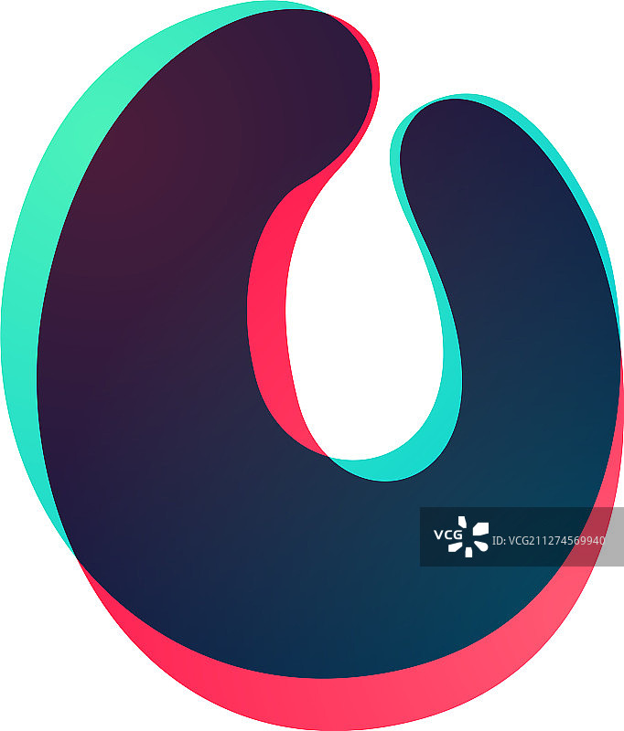 重叠渐变字母O标志图片素材