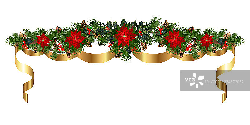 华丽的圣诞花环图片素材