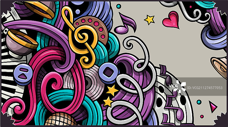 手绘音乐涂鸦banner卡通图片素材