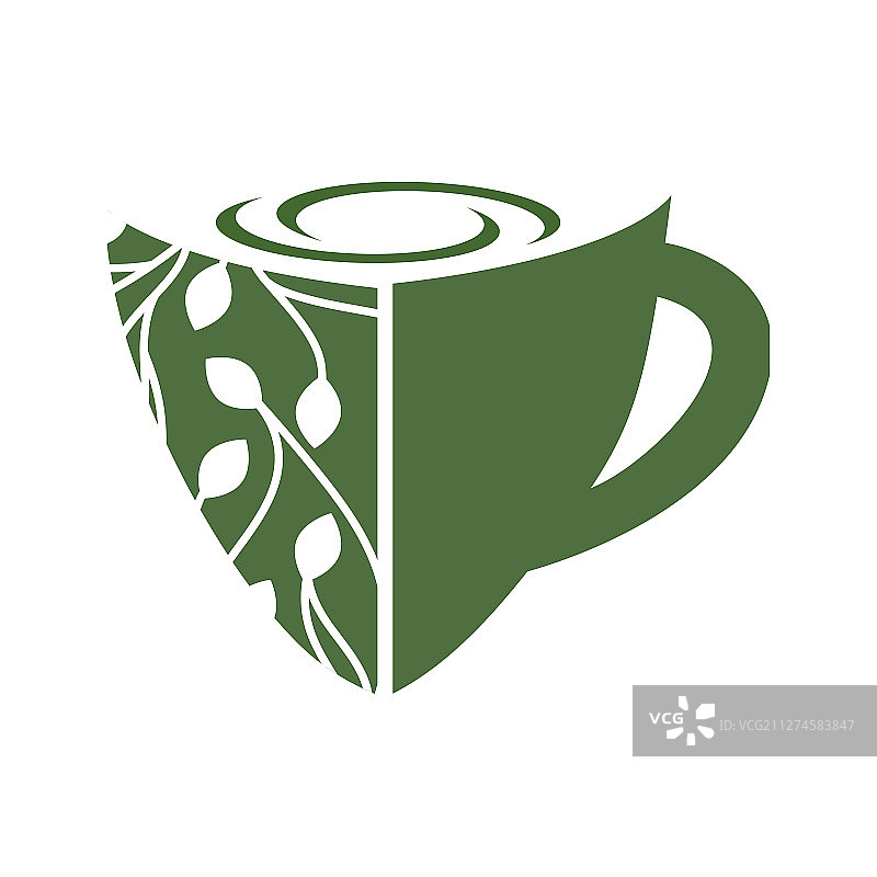 绿茶杯造型logo图片素材