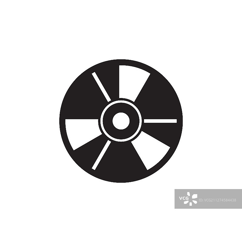 扁平黑色光盘图标标志元素图片素材