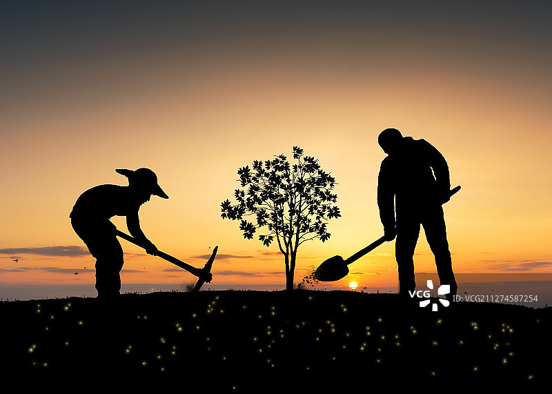 植树节劳动种树图片素材