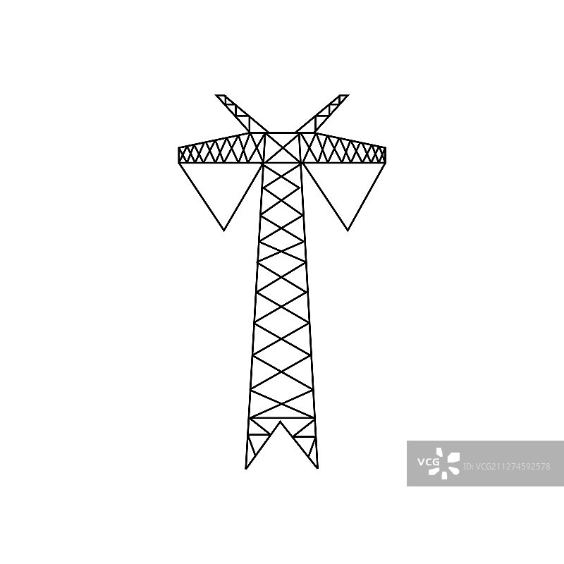 高压电塔电力线标志图片素材