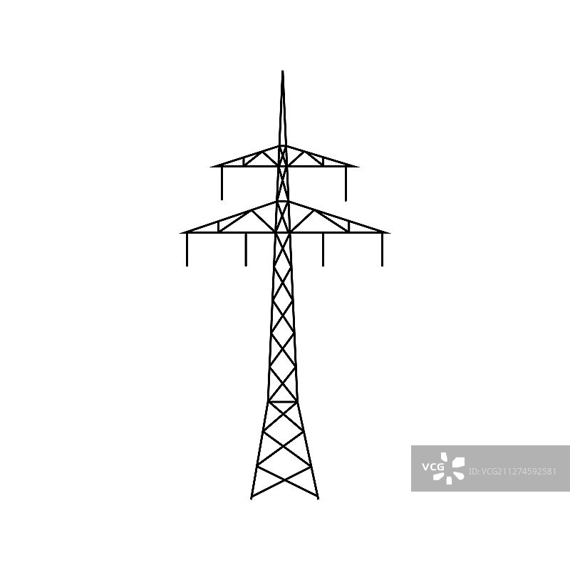 高压电塔电力线标志图片素材